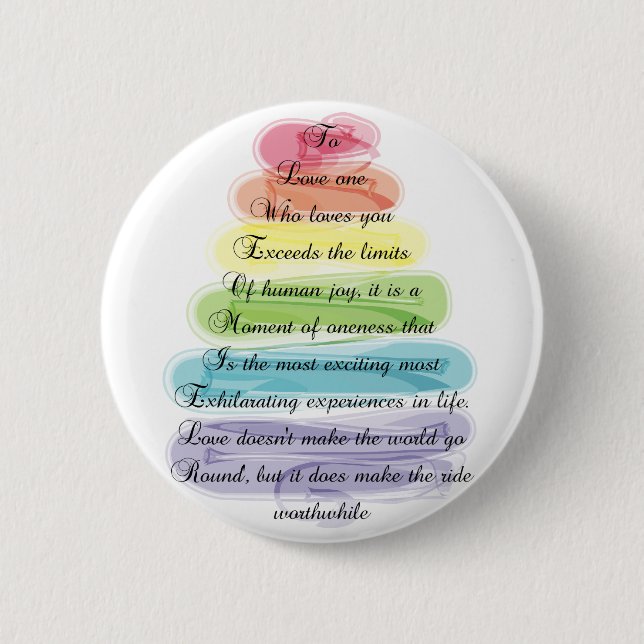 "Love" Poem Gifts Artsy Tree Design Pinback Button (Front)