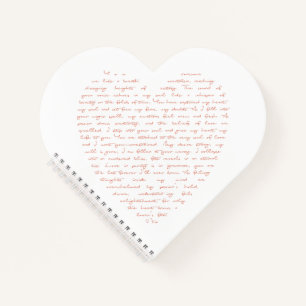 Love Poem in Shape of Heart Notebook