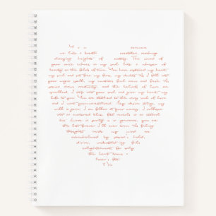 Love Poem in Shape of Heart Notebook