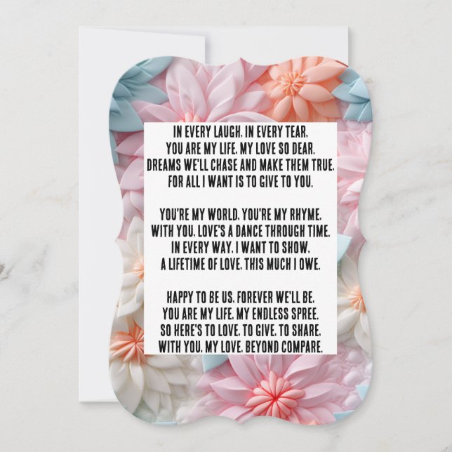 Love Poem Note Card (Front)