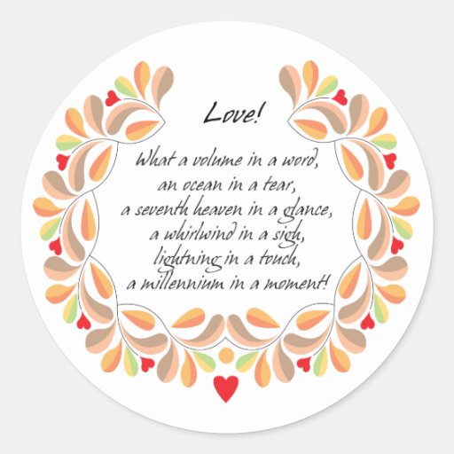 2,000+ Love Poem Stickers and Love Poem Sticker Designs | Zazzle