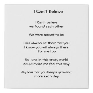 Love Poem Wall-Art Faux Canvas Print