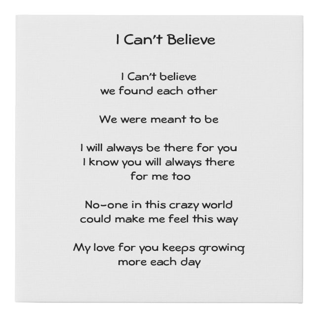 Love Poem Wall-Art Faux Canvas Print (Front)