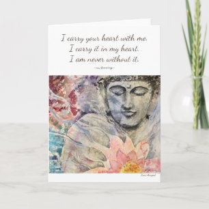 Love Poetry Buddha Watercolor Art Greeting Card