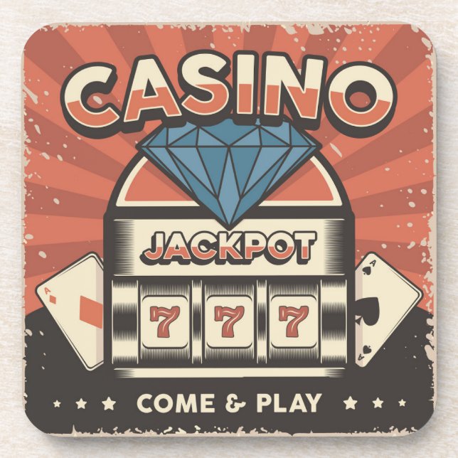 Love POKER Jackpot Beverage Coaster (Front)