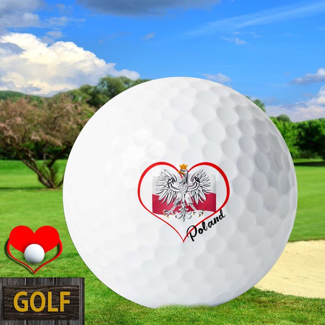 Love Poland Golf Balls, Polish flag, Heart Golf Balls (Creator Uploaded)