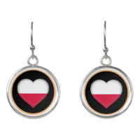 Love Poland & Polish flag fashion heart /sport Ear