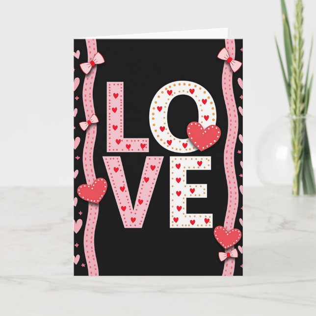 Love Polka Dot Heart Card (Front)