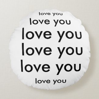 &#39;Love&#39; Polyester Round Pillow