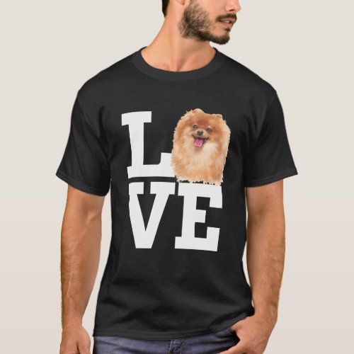 Love Pomeranian Dog Pomeranian Furry Dog Face T_Shirt