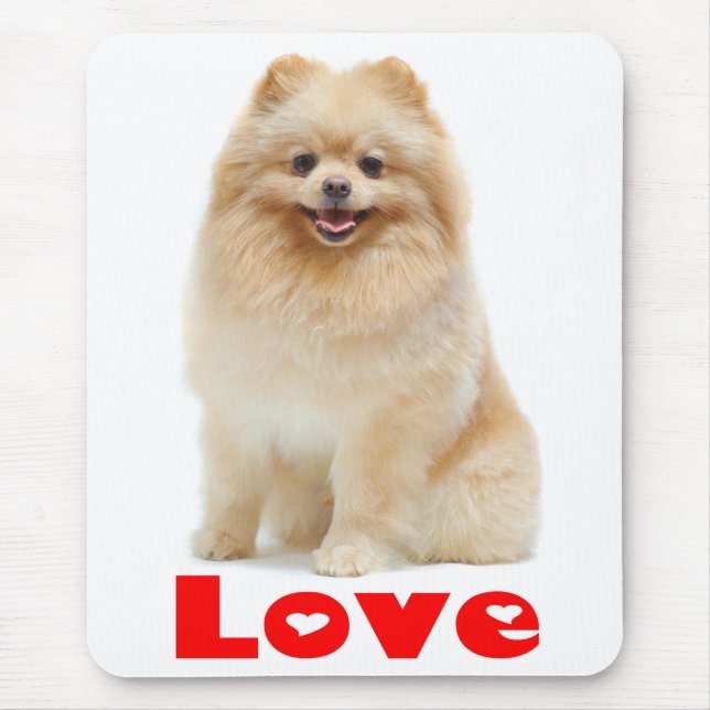 Love Pomeranian Pom Pom Puppy Dog Mousepad (Front)
