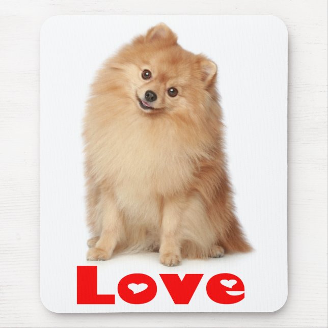 Love Pomeranian Pom Pom Puppy Dog Mousepad (Front)