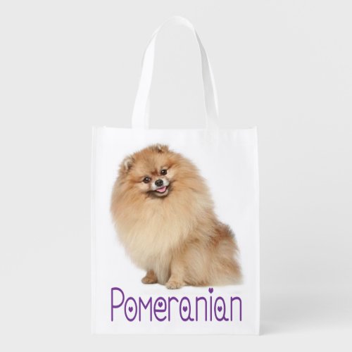 Love Pomeranian Puppy Dog Grocery Tote