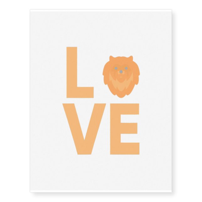 Love Pomeranians Temporary Tattoos (Front)