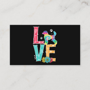 Love Poodle Tie Dye Rainbow Poodle Lover Business Card