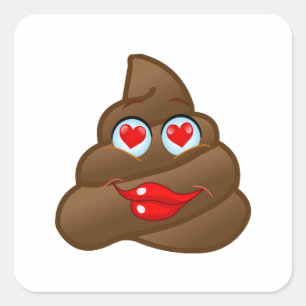 Love Poop Emoji Face! Square Sticker