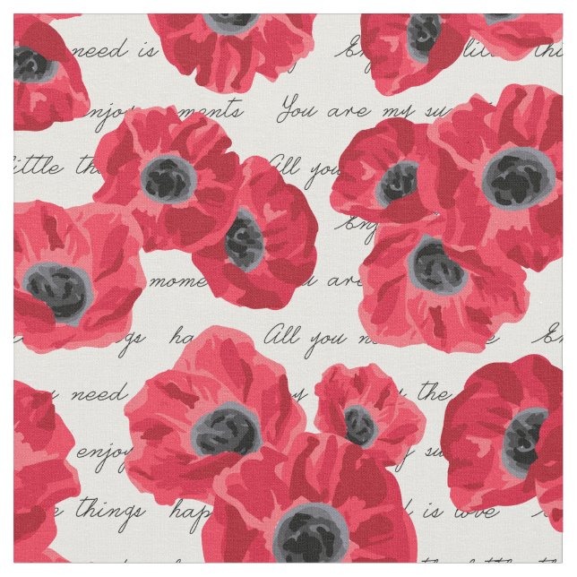 love poppies fabric (Close Up)