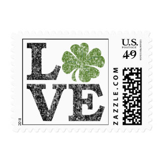Love Postage with shamrock