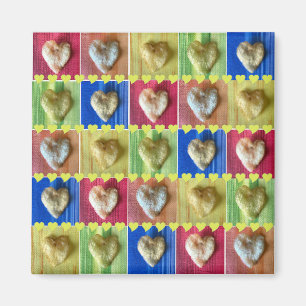 Love Potato Chips Rainbow Colors Retro Pattern Magnet