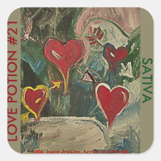 LOVE POTION #21 SATIVA SQUARE STICKER