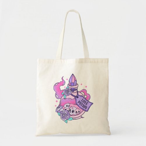 Love Potion Cute Pink Halloween Potion Bottle Tote Bag