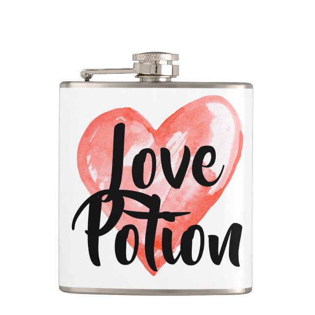 Love potion flask with heart. (Front)