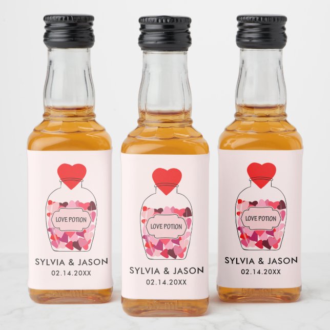 Love Potion Happy Valentine's Day Personalized Liquor Bottle Label (Bottles)