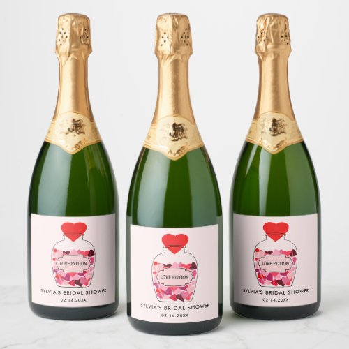 Love Potion Happy Valentines Day Personalized Sparkling Wine Label