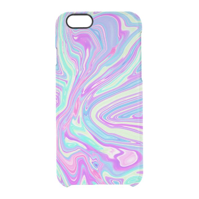 'Love Potion No. 8' Pastel Marble Paint Clear Case (Back)