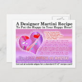 Love Potion Number Nine Valentine Martini Recipe P Holiday Postcard (Front/Back)