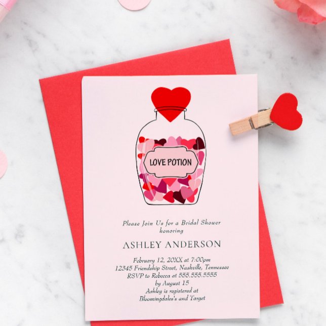 Love Potion Valentine Theme Bridal Shower Invitation (Creator Uploaded)