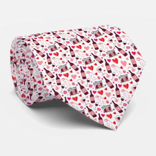 Love Potion Wine Seamless Pattern Neck Tie