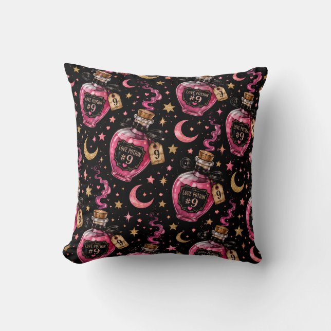 Love Potions Throw Pillow (Front)