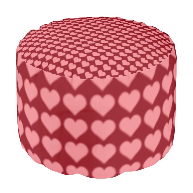 Love Pouf Ottoman Valentine's Pillow Footstools (Angled Front)