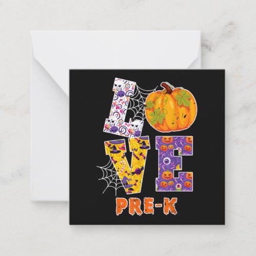 LOVE Pre_K Teacher School Halloween Costume Gift Note Card