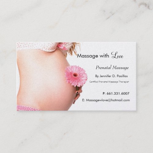 Love, Prenatal Massage Business Card Templates