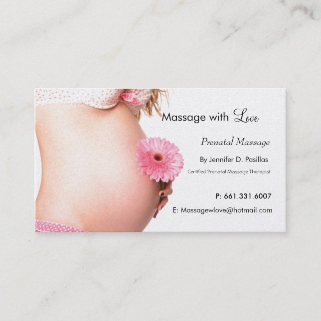 Love, Prenatal Massage Appointment Card (Front)
