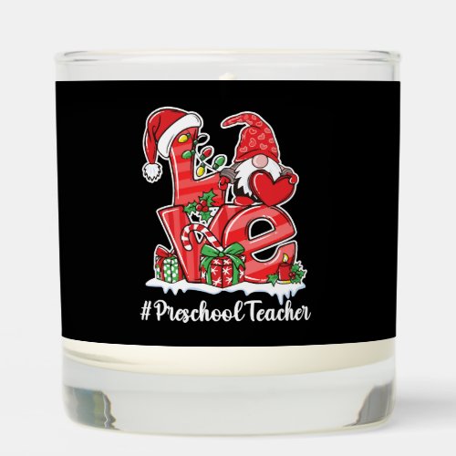 Love Preschool Teacher Gnome Christmas Pajamas Scented Candle