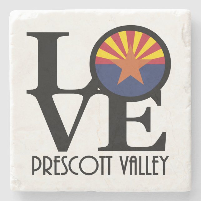 LOVE Prescott Valley Arizona Stone Coaster (Front)