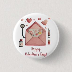 Love Prescription Valentine Design Postcard Button