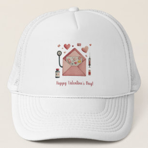 Love Prescription Valentine Design Postcard Trucker Hat