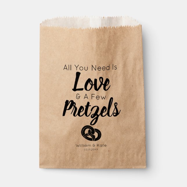 Love Pretzel Treat Wedding Favor Bag (Front)