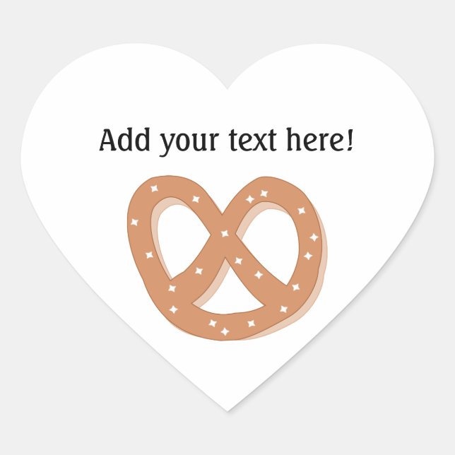 Love Pretzels - Personalize this Fun Graphic Heart Sticker (Front)