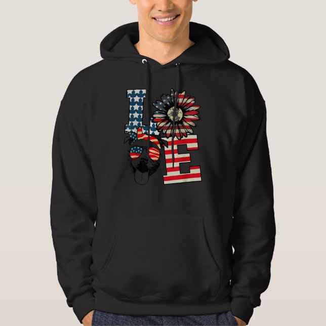 Love Pride American Independence Day July 4th Pitb Hoodie (Front)