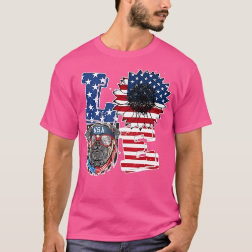 LOVE Pride American Independence Day July 4th Pitb T_Shirt