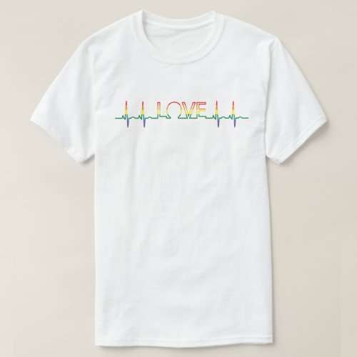 LOVE Pride Flag EKG T_Shirt