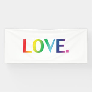 Love, pride lgbt lgbtq gay queer rainbow colors banner