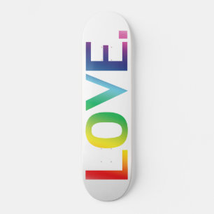 Love, pride lgbt lgbtq gay queer rainbow colors skateboard