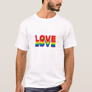 Love Pride lgbt lgbtq queer gay rainbow colors T-Shirt