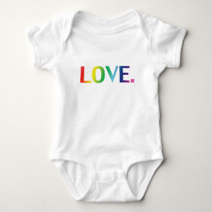 Love, pride lgbt lgbtq rainbow colors baby bodysuit